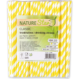 NATURE star Paille en papier, 197 mm, ray rouge/blanc