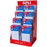 APLI etiquettes blanches assorties, en prsentoir de 160