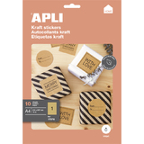 APLI etiquette en papier kraft, 210 x 297 mm, kraft brun