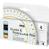 KREUL marqueur Glass & porcelain Pen Glamour, set de 4