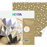 HEYDA papier pour le pliage, origami "cristal", blanc/or