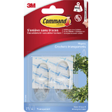 3M command Crochet, oval, plastique, transparent, taille: M