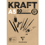 Clairefontaine bloc papier dessin "KRAFT", A5, 120 g/m2