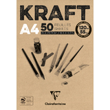 Clairefontaine bloc papier dessin "KRAFT", A4, 120 g/m2