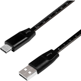 LogiLink Cble usb 2.0 avec rgle, usb-a - usb-c mle, noir