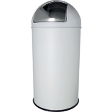 helit poubelle en mtal "the dome", 30 litres, blanc