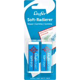 Lufer gomme en plastique PLAST SOFT, carte blister de 2