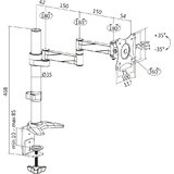 LogiLink bras support pour cran TFT/LCD, aluminium