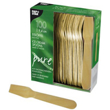 PAPSTAR Cuillre  glace en bois "pure", longueur: 94 mm