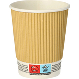 PAPSTAR gobelet en carton "pure" ripple Wall, 0,2 l, beige