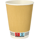 PAPSTAR gobelet en carton "pure" ripple Wall, 0,3 l, beige