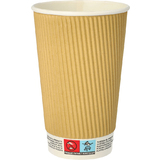 PAPSTAR gobelet en carton "pure" ripple Wall, 0,4 l, beige