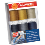 Gtermann set de fils  coudre "Denim", 6 bobines