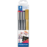 STAEDTLER pigment liner, tui de 3 + marqueur mtal gratuit