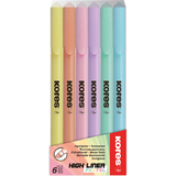 Kores surligneur "High liner Pastel", tui de 6