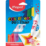 Maped feutre-tampon COLOR'PEPS duo STAMP, tui de 8