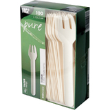 PAPSTAR fourchette en papier "pure", longueur: 155 mm, blanc