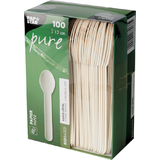 PAPSTAR Cuillre  caf en papier "pure", blanc