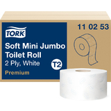 TORK papier toilette en mini rouleau Jumbo, 2 plis, blanc