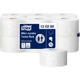 TORK papier toilette en mini rouleau Jumbo, 2 couches, blanc