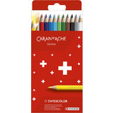 CARAN D'ACHE crayons de couleur Swisscolor,tui carton de 12