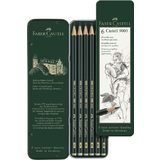 FABER-CASTELL crayon graphite castell 9000, tui mtal de 6