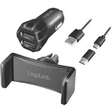 LogiLink chargeur de voiture USB & support pour smartphone