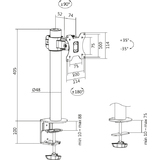 LogiLink support pour 1 cran, pince de fixation