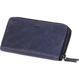 MIKA portefeuille pour dames, en cuir, couleur : bleu marine