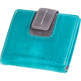 MIKA portefeuille pour dames, en cuir, turquoise-gris