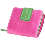 MIKA portefeuille pour dames, en cuir, rose vif-vert