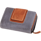 MIKA portefeuille pour dames, en cuir, couleur: gris-brun