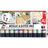 Marabu feutre Metallic & glitter Liner, set Christmas Gifts