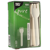 PAPSTAR fourchette  gteau en papier "pure", blanc