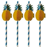 PAPSTAR paille en papier "Ananas", 200 mm, bleu/blanc