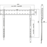 LogiLink support mural pour TV, plat, pour 109,22-203,20 cm