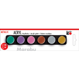 Marabu set de peinture acrylique "METALLIC", 6 x 3,5 ml