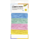 folia cordon en caoutchouc PASTEL, 4 couleurs de 5 m assorti