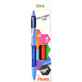 Pentel stylo  bille rtractable iZee, tui de 4, BASIC