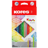 Kores crayon de couleur "Kolores Style", tui carton de 15