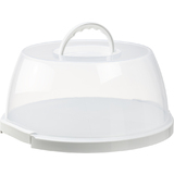 plast team Plat & cloche  gteau, rond, transparent/blanc