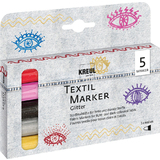 KREUL feutre textile Glitter, set mdium de 5