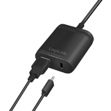 LogiLink chargeur secteur usb avec cble fixe, 1x USB, noir