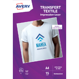 AVERY papier transfert Textile, A4, blanc