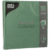 PAPSTAR Serviettes, 320 x 320 mm, 3 couches, vert fonc