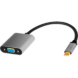LogiLink Cble adaptateur USB-C - VGA, 0,15 m, noir/gris