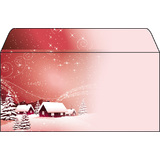 sigel enveloppe  motif de Nol "Silent Night", format long