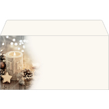 papier enveloppe  motif de Nol "Beige christmas Candle"