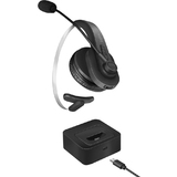 LogiLink casque mono bluetooth 5.0, station de charge, noir