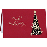 RMERTURM weihnachtskarte "Goldener Sternbaum", rot